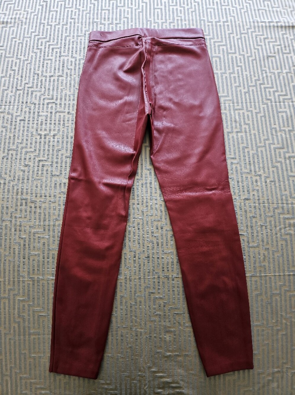 Zara Faux-Leather Slim Leg Pants in Deep Wine - Picture 5 of 5